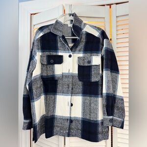 Plaid Button-Up Shirt Jacket